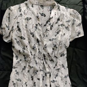 Kirra Blouse with lace and birds Size Small